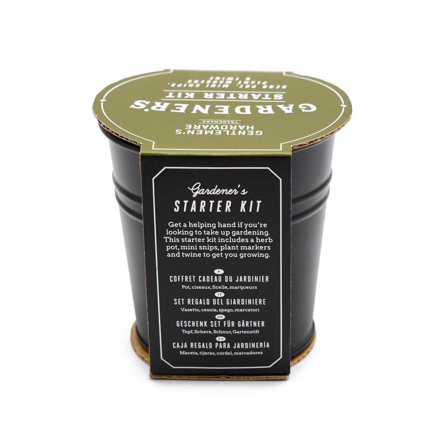 Gentlemen's Hardware Gardener's Starter Kit rear box with description and product info