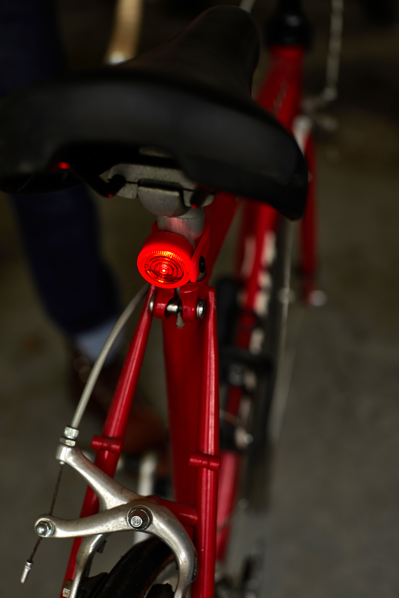 Rear bicycle light.