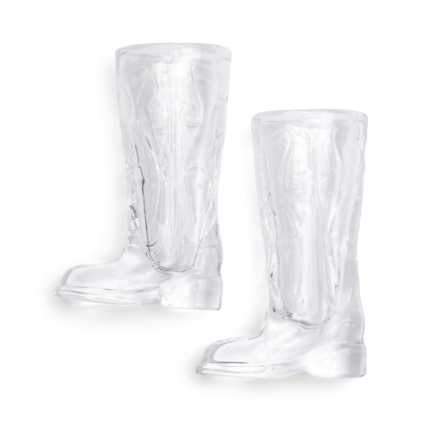 The Set of 2 Cowboy Boot Shot Glasses is shown against a white background—a playful addition to any home bar.