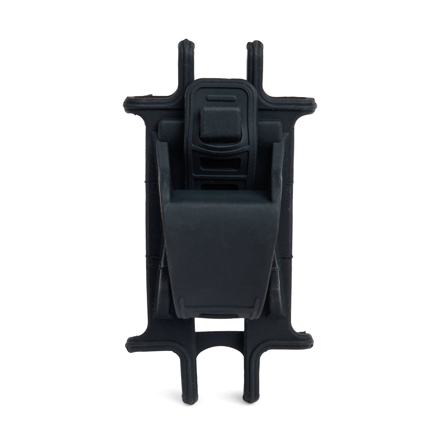 The Bike Phone Holder features a black plastic belt clip holster with a secure locking mechanism, displayed front-facing on a white background—perfect for securing your phone while cycling.