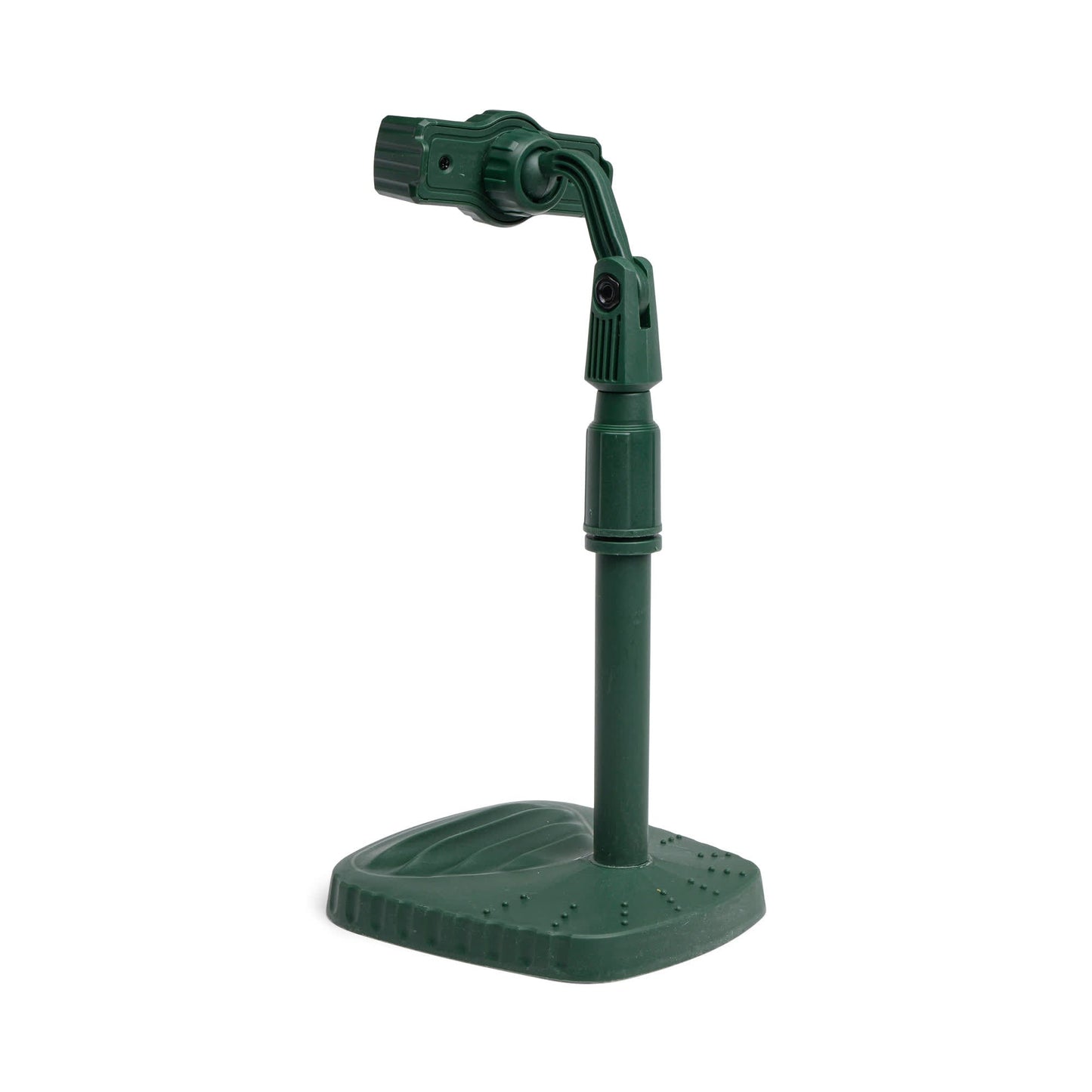 Black phone tripod with adjustable legs and a swivel head, mounted on a stable base, displayed against a white background.