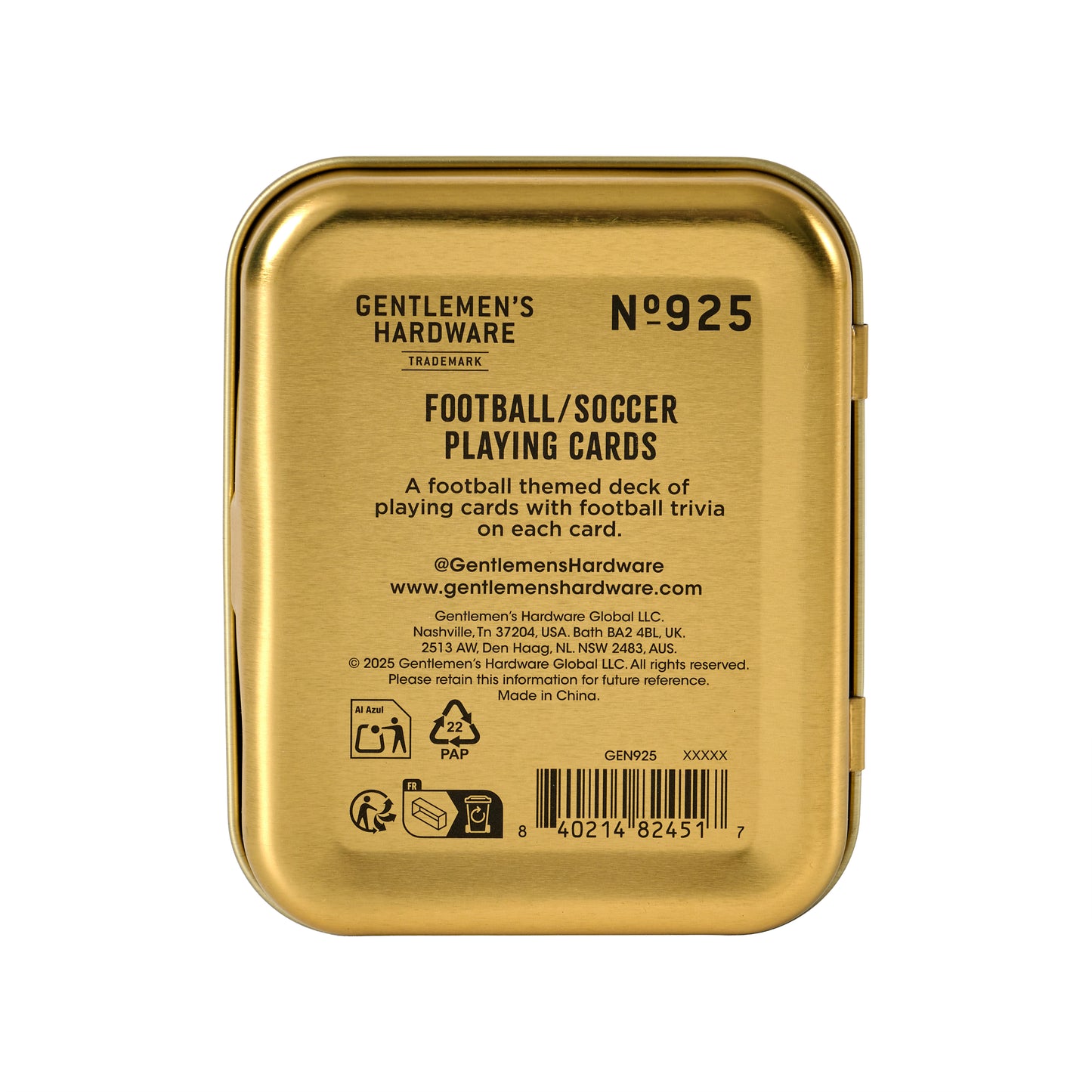 Football Themed Playing Cards Gentlemen's Hardware