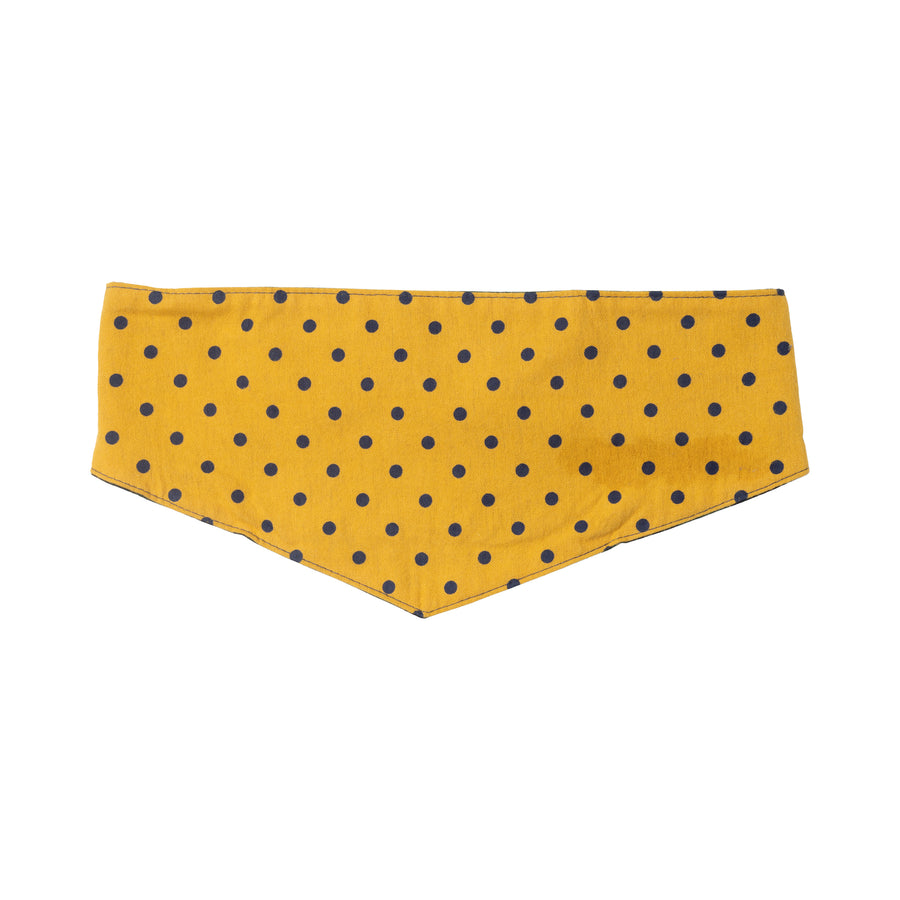 Reversible Dog Bandana - yellow with polka dot