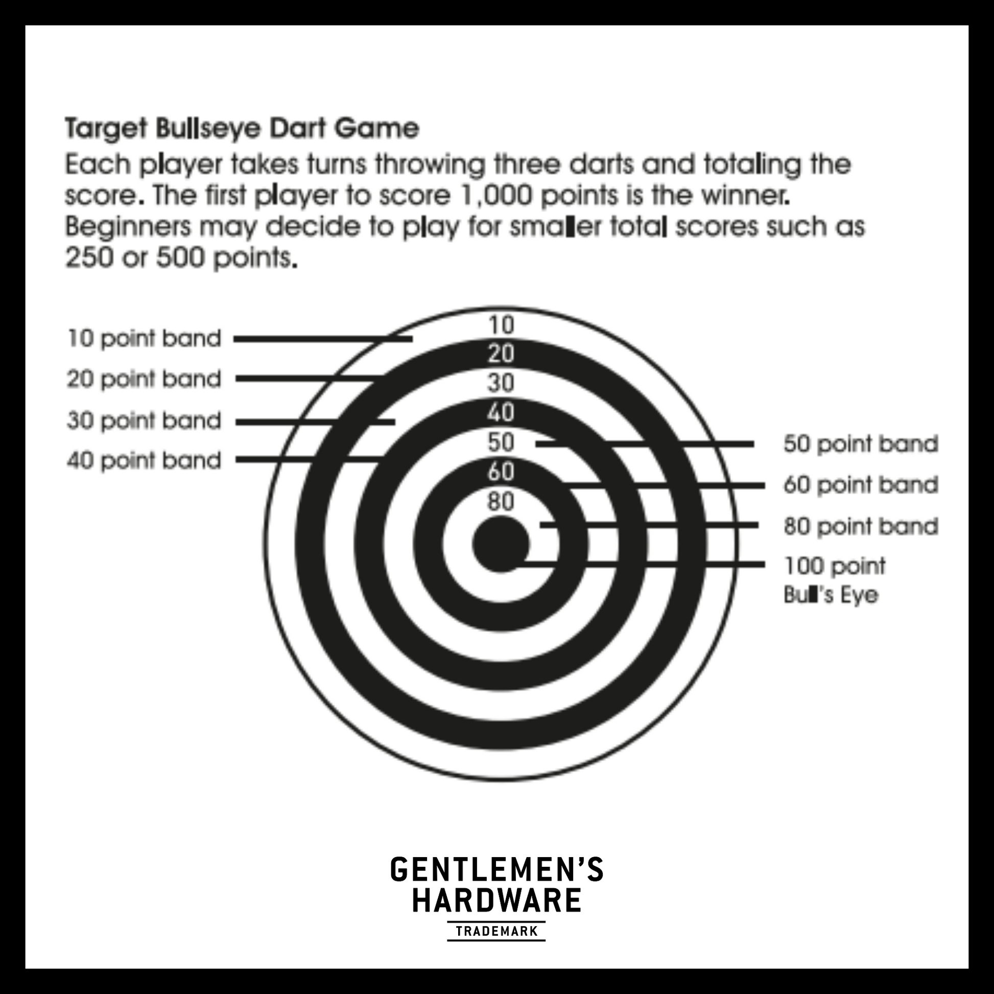 Magnetic Dartboard Instructions with scoring information