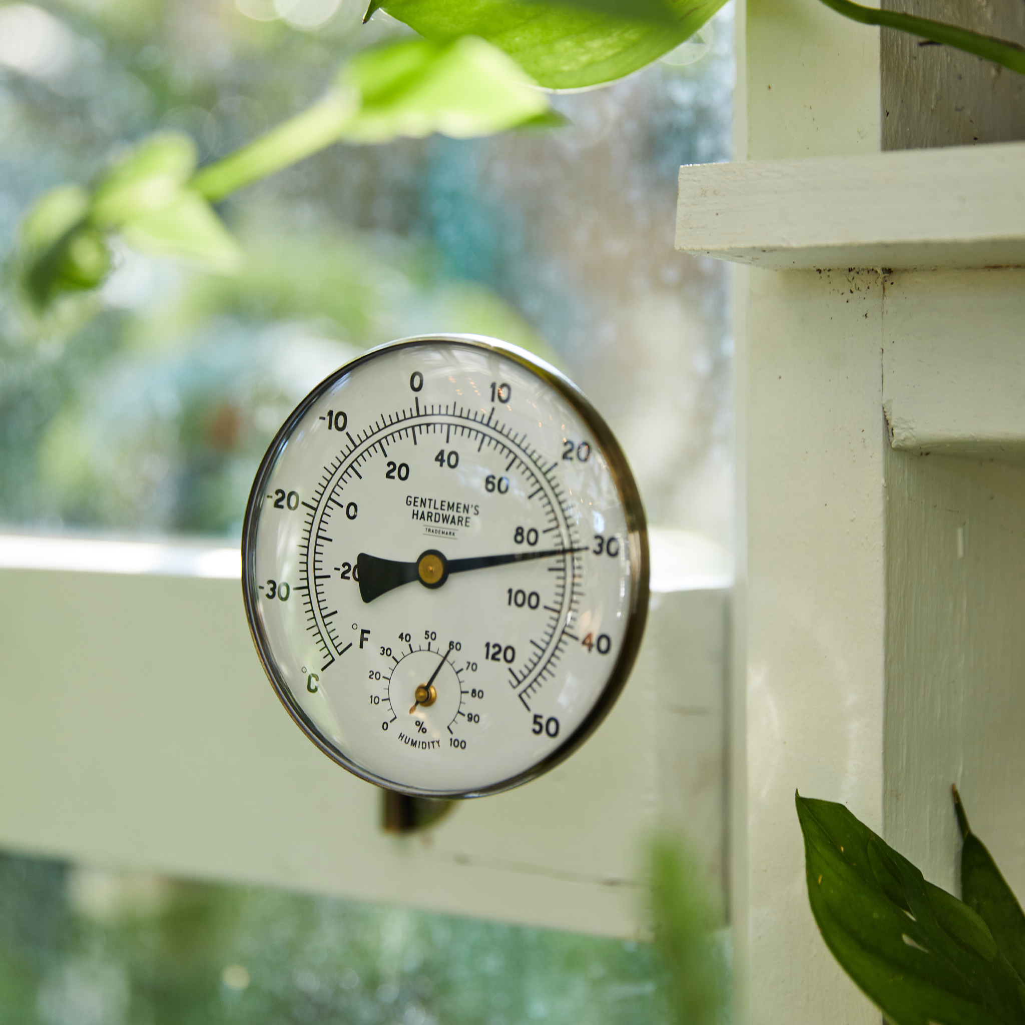 Indoor/Outdoor Thermometer - High Contrast, Satin Nickel Finish - The Old  Farmer's Store