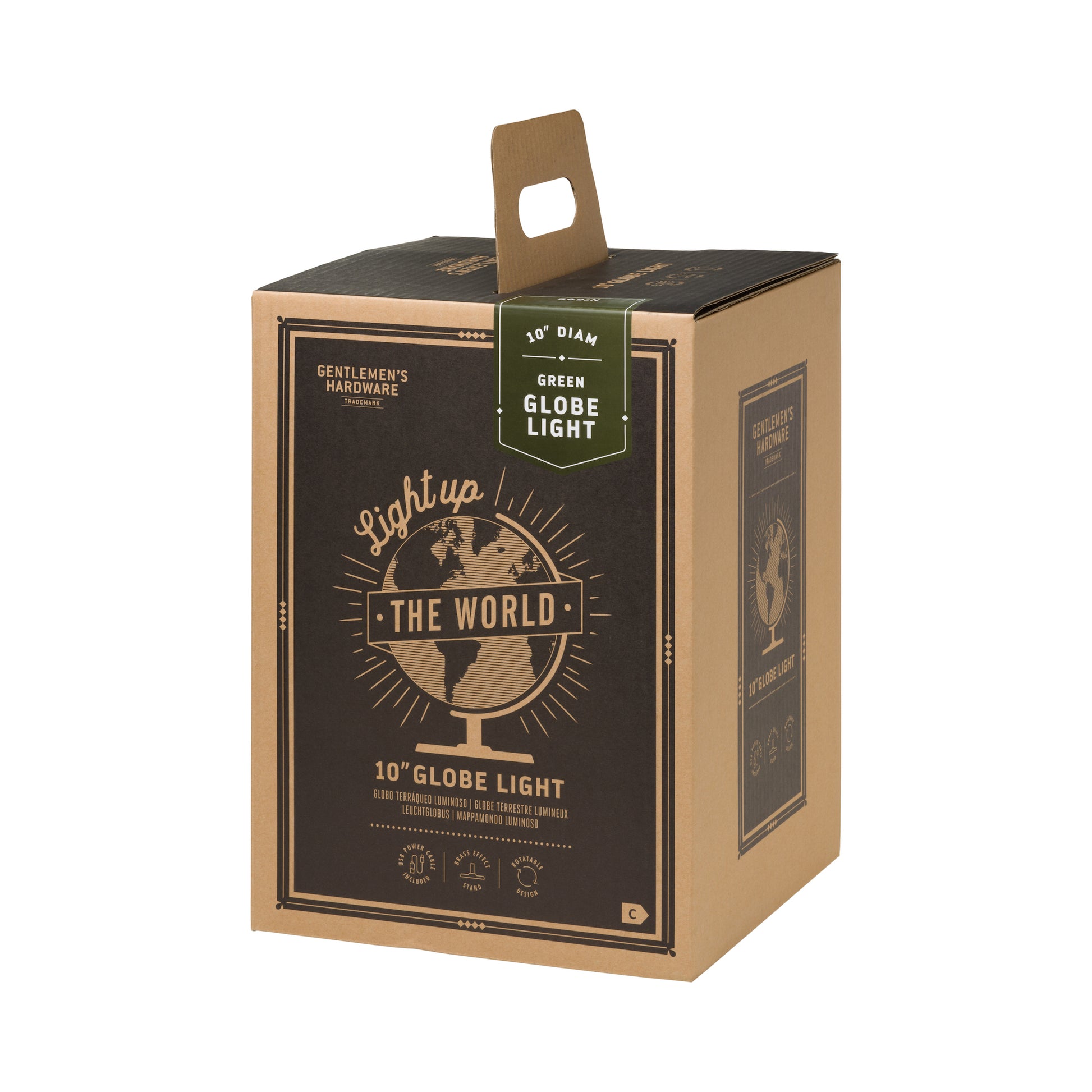 10" Green World Globe Light box