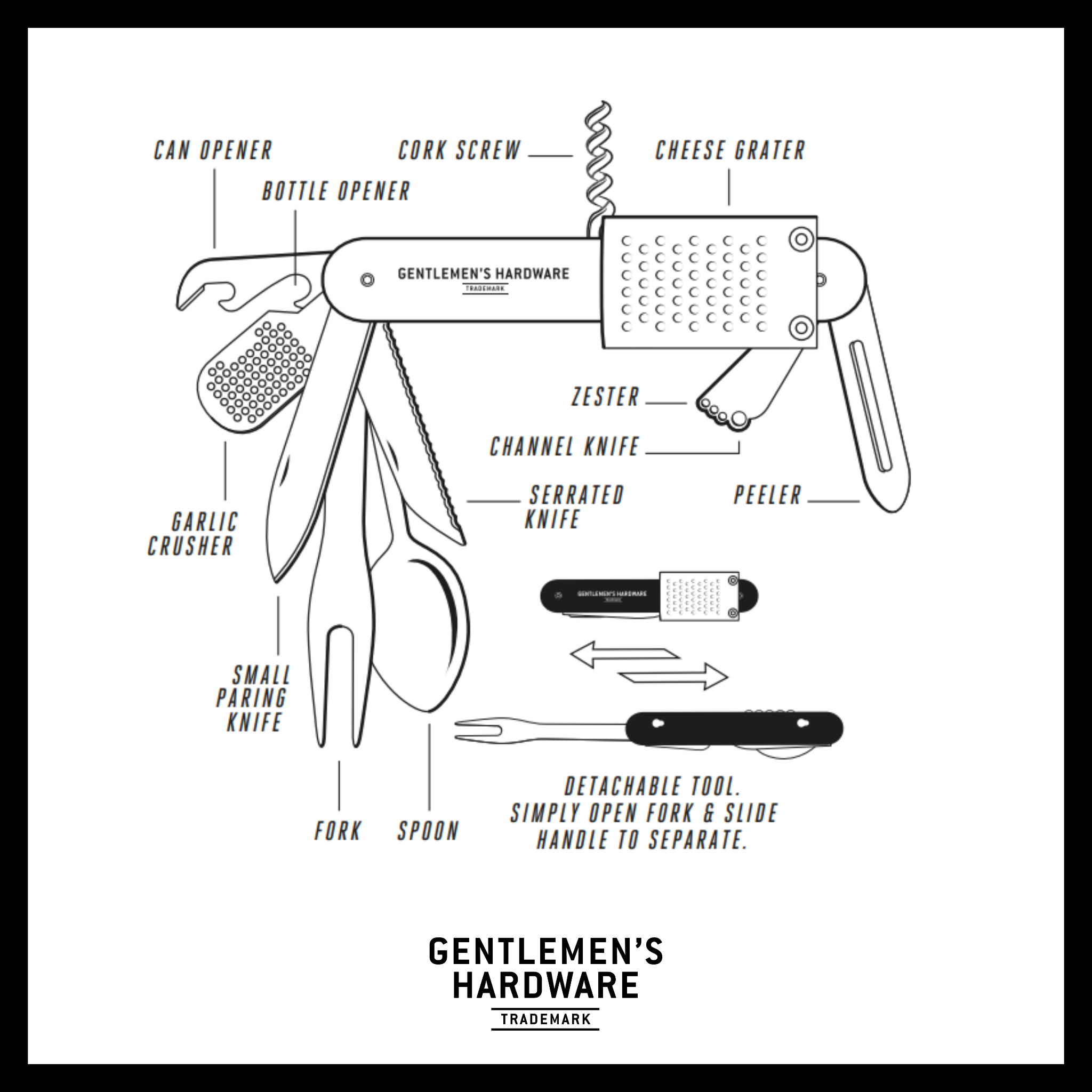 Wild & Wolf - Gentlemen's Hardware - Kitchen Multi-Tool, Küchen Werkzeug  EDC Gear