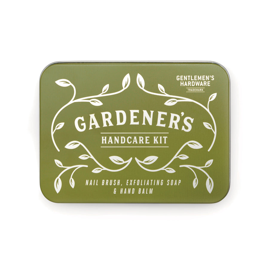 Gentlemen's Hardware Gardenher's Handcare Kit gift tin with logo and vine design