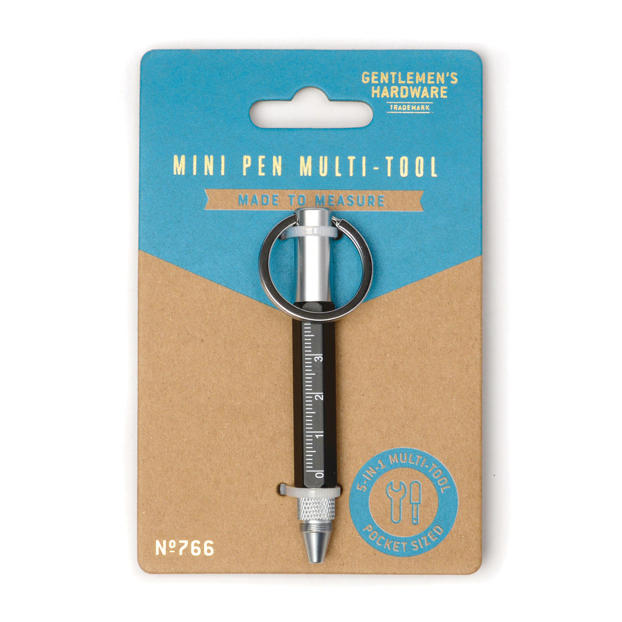 Gentlemen's Hardware Mini Pen Multi-Tool on branded cardboard packaging