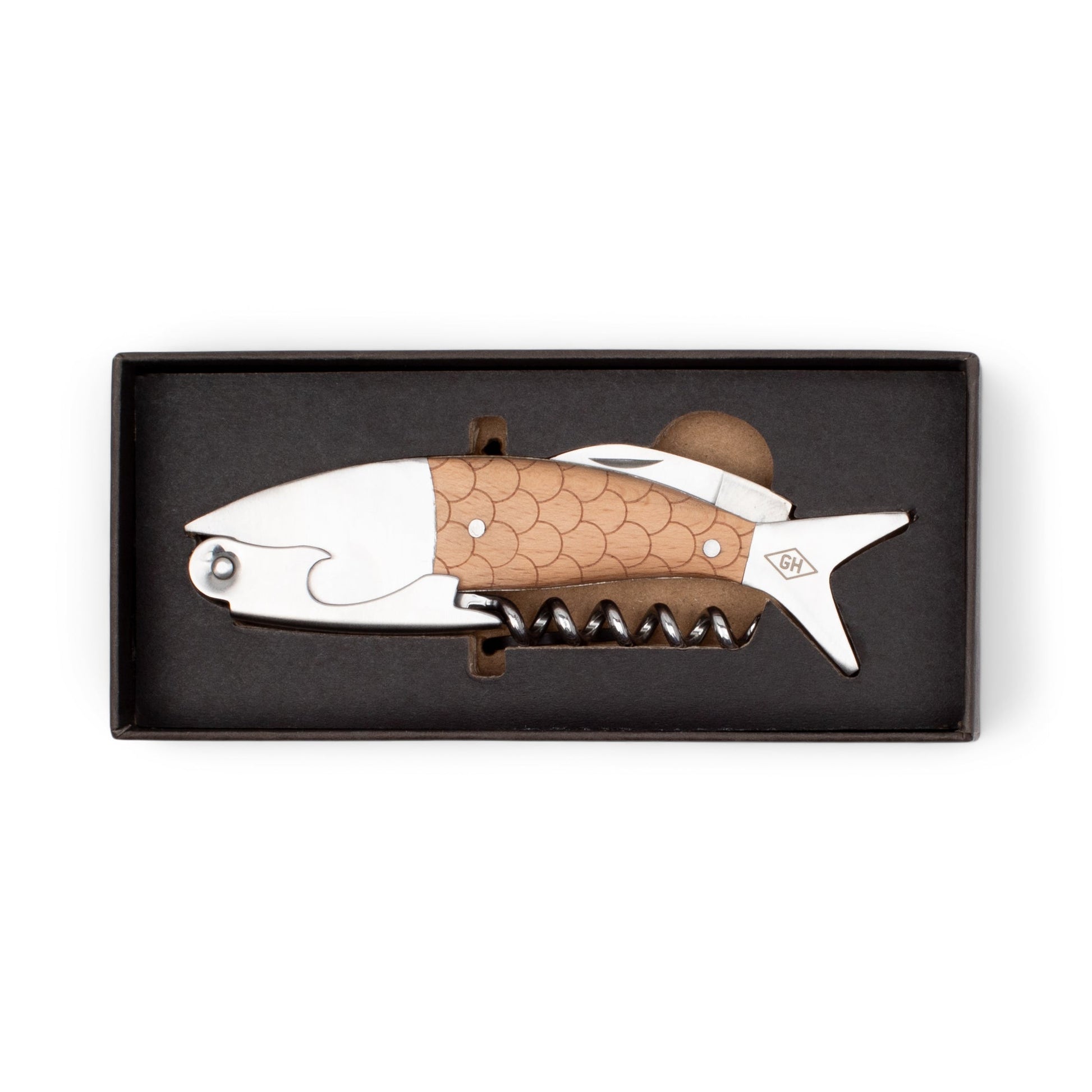 corksheet box for fish Gentlemen's Hardware Fish Shaped Waiters Corkscrew
