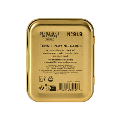 Tennis Themed Playing Cards Gentlemen's Hardware