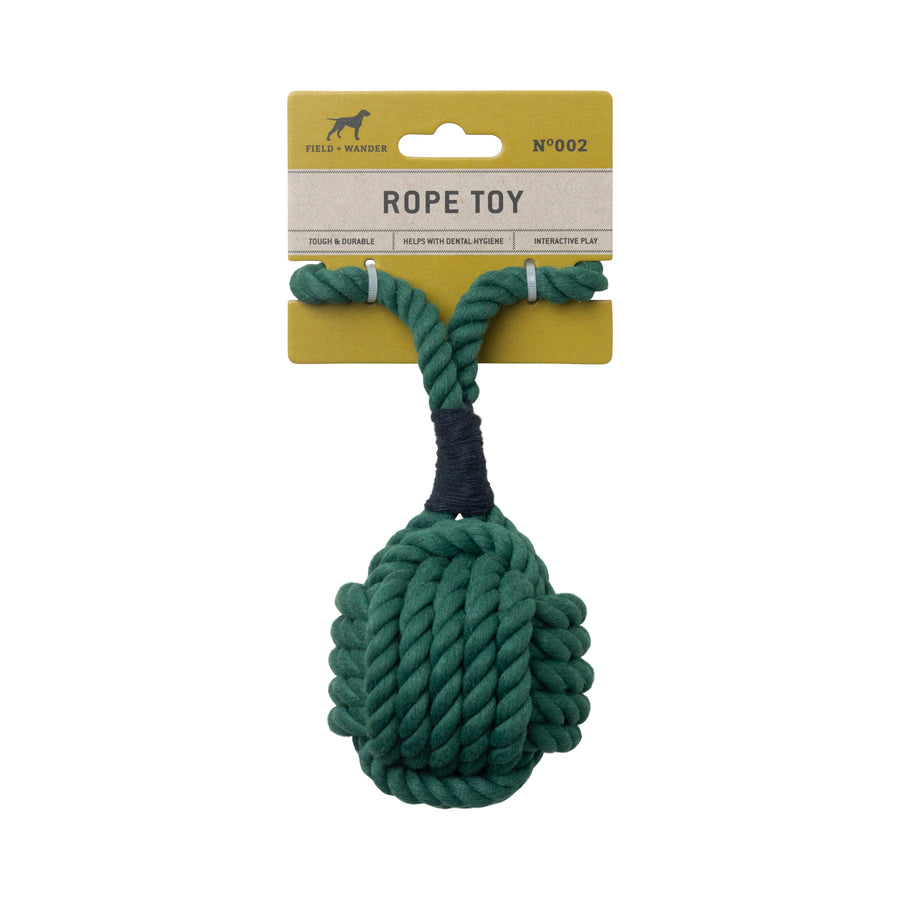 Rope Dog Toy - Green with product tag
