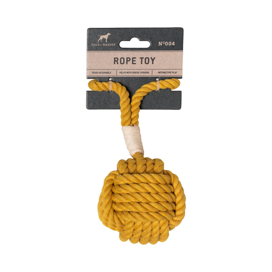 Rope Dog Toy - Yellow made of rope