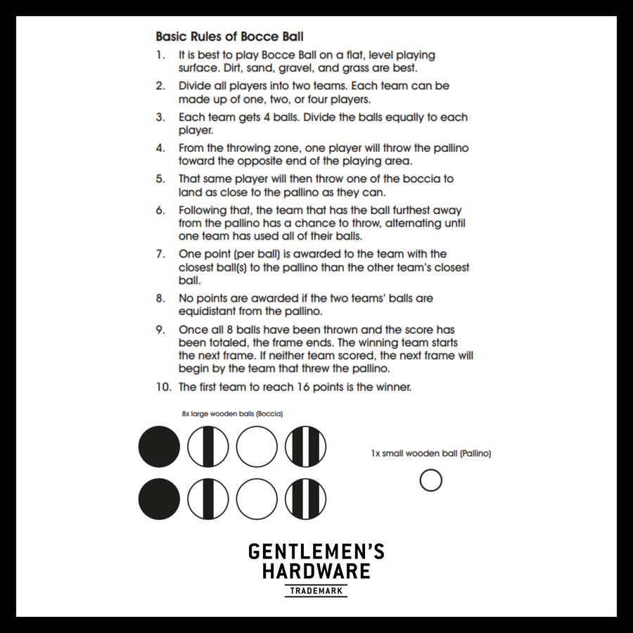 basic rules of bocce ball explaining how to play with the balls included in the bocce ball set