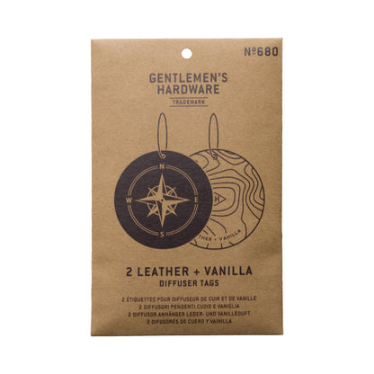 Leather & Vanilla Air Freshener - Compass box front