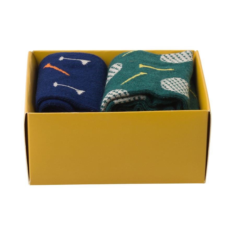 Set of 2 Golf Crew Socks in gift box
