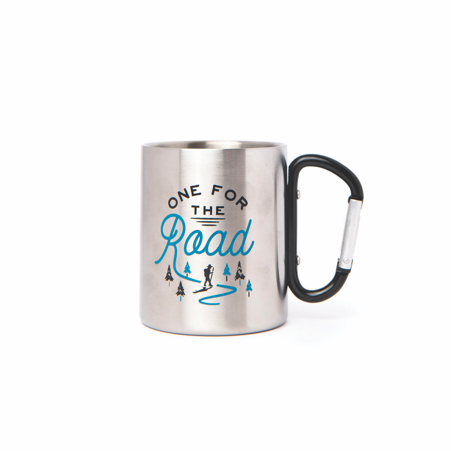 Carabiner Mug with text design reading One for the Road
